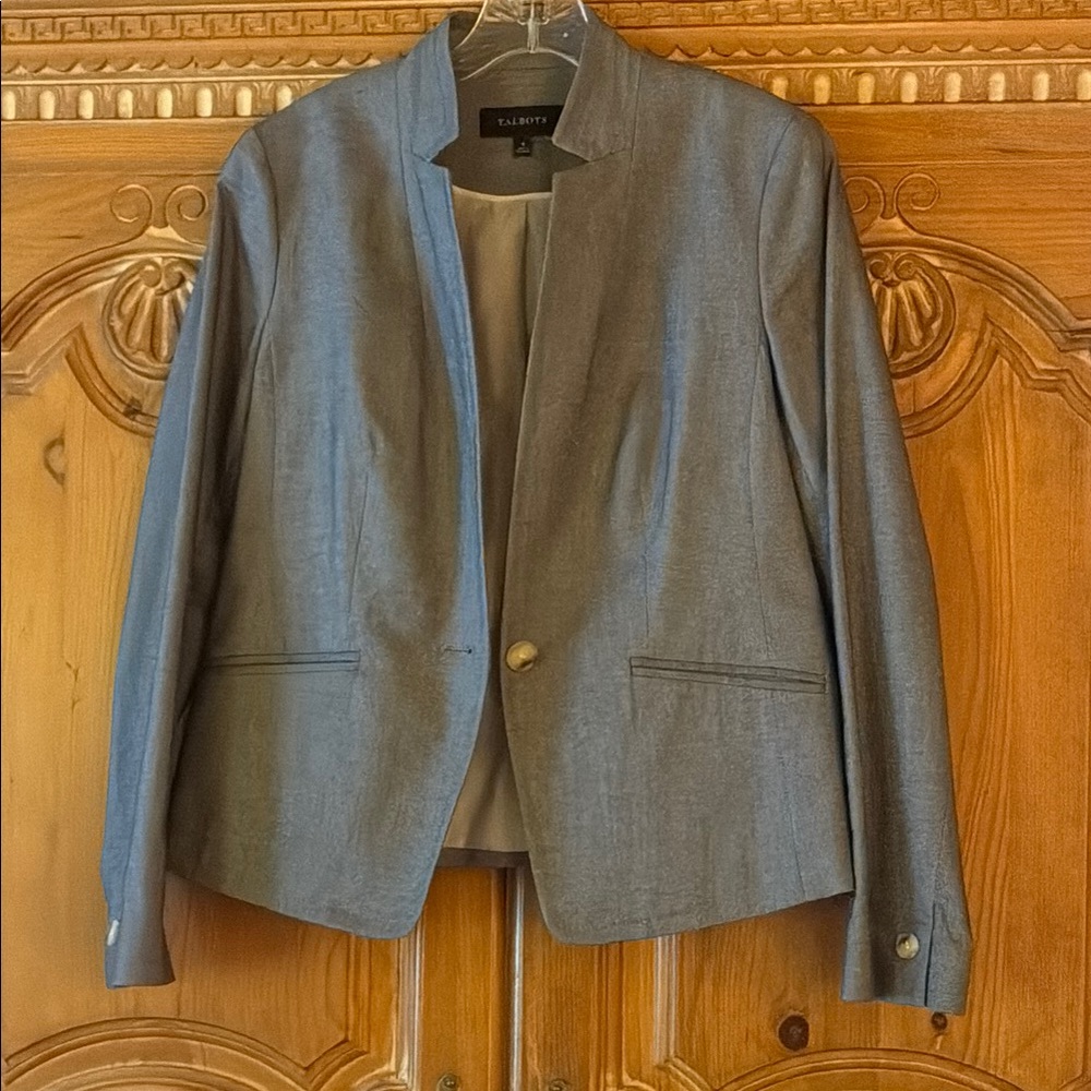 Talbots Sz 6 Gray Blazer Jacket